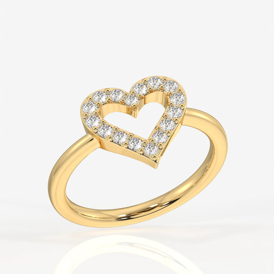 Celestial Heart Moissanite Diamond 18k Gold Ring