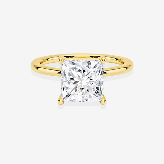 Princess Cut Lab Grown Diamond Provence Solitaire Engagement 14K Gold Ring