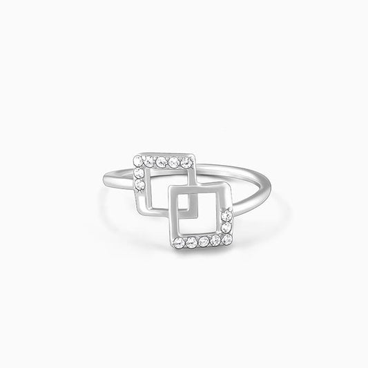 Silver Square Duo Ring