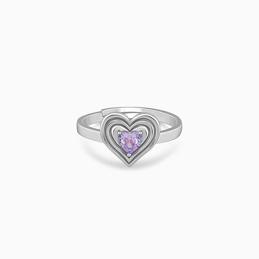 Silver Echo of Love Ring