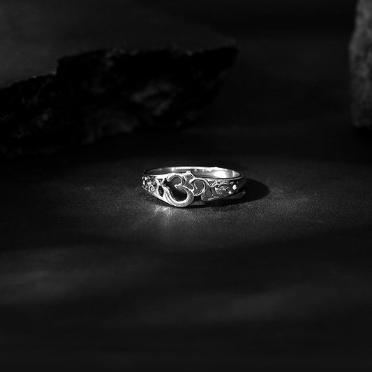 Silver Om Aura Ring For Him