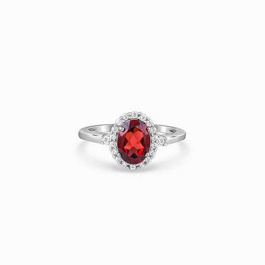 Silver Garnet Ring