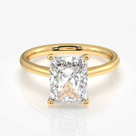 Radiant Cut Lab Grown Diamond Provence Solitaire Engagement 14k Gold Ring
