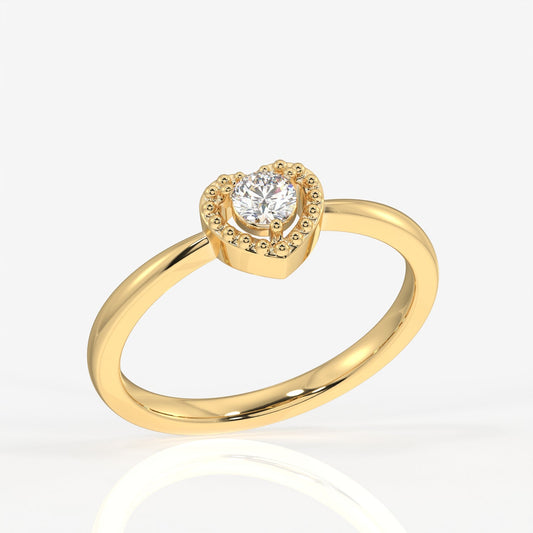 Heart Glow Moissanite Diamond 18k Gold Ring