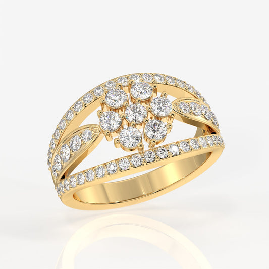 Majestic Bloom Moissanite Diamond 14k Gold Ring