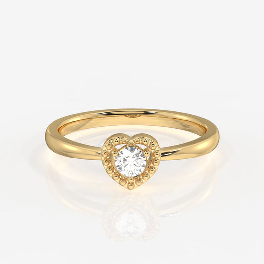 Heart Glow Moissanite Diamond 18k Gold Ring