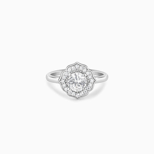 Silver Dazzling Horizon Solitaire Ring