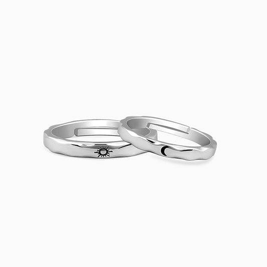 Silver Sun & Moon Couple Bands