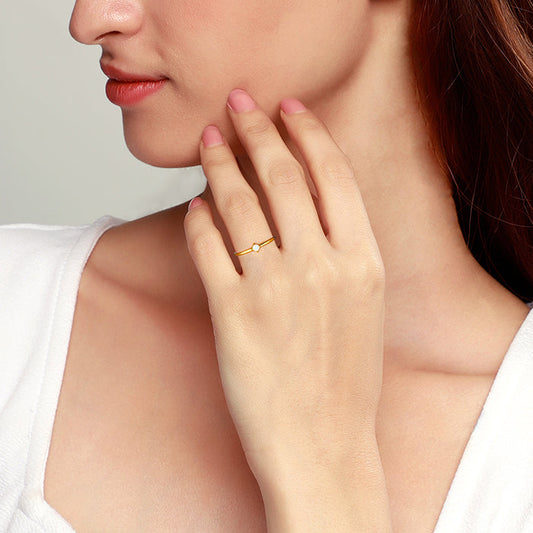 Golden White Romance Ring