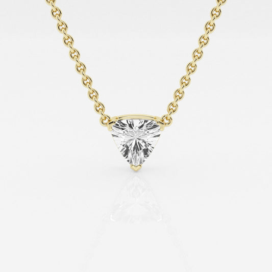Trillion Cut Lab Grown Diamond Solitaire 18k Gold Pendant